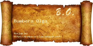 Bumbera Olga névjegykártya
